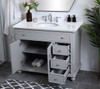 Elegant Kitchen and Bath VF12342GR-VW 42 inch Single Bathroom vanity in light grey with ivory white engineered marble