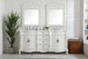 Elegant Kitchen and Bath VF10172DAW-VW 72 inch Double Bathroom vanity in Antique White with ivory white engineered marble