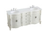 Elegant Kitchen and Bath VF10172DAW-VW 72 inch Double Bathroom vanity in Antique White with ivory white engineered marble