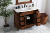 Elegant Kitchen and Bath VF10142TK-VW 42 inch Single Bathroom vanity in Teak with ivory white engineered marble