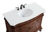 Elegant Kitchen and Bath VF10142TK-VW 42 inch Single Bathroom vanity in Teak with ivory white engineered marble