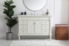 Elegant Kitchen and Bath VF13048AW-VW 48 inch Single Bathroom vanity in Antique White with ivory white engineered marble