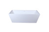 Elegant Kitchen and Bath BT21367GW 67 inch soaking rectangular bathtub in glossy white