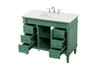 Elegant Kitchen and Bath VF13042VM-VW 42 inch Single Bathroom vanity in vintage mint with ivory white engineered marble