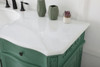 Elegant Kitchen and Bath VF10160VM-VW 60 inch Single Bathroom vanity in vintage mint with ivory white engineered marble