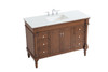 Elegant Kitchen and Bath VF13048WT-VW 48 inch Single Bathroom vanity in Walnut with ivory white engineered marble