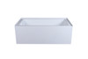 Elegant Kitchen and Bath BT202-L3260GW Alcove soaking bathtub 32x60 inch left drain in glossy white