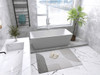 Elegant Kitchen and Bath BT21372GW 72 inch soaking rectangular bathtub in glossy white