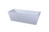 Elegant Kitchen and Bath BT21372GW 72 inch soaking rectangular bathtub in glossy white