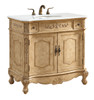 Elegant Kitchen and Bath VF10136AB-VW 36 inch Single Bathroom vanity in Antique Beige with ivory white engineered marble Elegant Kitchen and Bath VF10136AB-VW 36 inch Single Bathroom vanity in Antique Beige with ivory white engineered marble