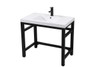 Elegant Kitchen and Bath VF14536BK 36 inch ADA compliant Single bathroom metal vanity in black