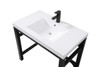 Elegant Kitchen and Bath VF14536BK 36 inch ADA compliant Single bathroom metal vanity in black