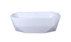 Elegant Kitchen and Bath BT21167GW 67 inch soaking diamond style bathtub in glossy white