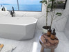 Elegant Kitchen and Bath BT21167GW 67 inch soaking diamond style bathtub in glossy white