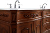 Elegant Kitchen and Bath VF10172DTK-VW 72 inch Double Bathroom vanity in Teak with ivory white engineered marble