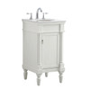 Elegant Kitchen and Bath VF13018AW-VW 18 inch Single Bathroom vanity in antique white with ivory white engineered marble