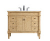 Elegant Kitchen and Bath VF13042AB-VW 42 inch Single Bathroom vanity in Antique Beige with ivory white engineered marble