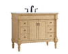 Elegant Kitchen and Bath VF13042AB-VW 42 inch Single Bathroom vanity in Antique Beige with ivory white engineered marble