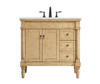 Elegant Kitchen and Bath VF13036AB-VW 36 inch Single Bathroom vanity in Antique Beige with ivory white engineered marble