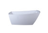 Elegant Kitchen and Bath BT21267GW 67 inch soaking single slipper rectangular bathtub in glossy white