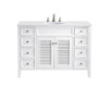 Elegant Kitchen and Bath VF-1041-VW 48 inch Single Bathroom vanity in White with ivory white engineered marble