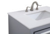 Elegant Kitchen and Bath VF-1028-VW 30 inch Single Bathroom vanity in Grey with ivory white engineered marble