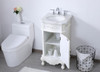 Elegant Kitchen and Bath VF10119AW-VW 19 inch Single Bathroom vanity in antique white with ivory white engineered marble