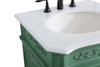 Elegant Kitchen and Bath VF10124VM-VW 24 inch Single Bathroom vanity in vintage mint with ivory white engineered marble