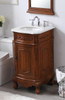 Elegant Kitchen and Bath VF10119TK-VW 19 inch Single Bathroom vanity in teak with ivory white engineered marble