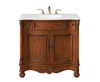 Elegant Kitchen and Bath VF-1047-VW 36 inch Single Bathroom vanity in brown with ivory white engineered marble