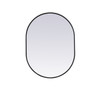 Elegant Decor MR2A2736BLK Metal Frame Oval Mirror 27x36 Inch in Black