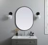 Elegant Decor MR2A2736BLK Metal Frame Oval Mirror 27x36 Inch in Black