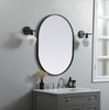 Elegant Decor MR2A2736BLK Metal Frame Oval Mirror 27x36 Inch in Black