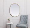 Elegant Decor MR2A2736BRS Metal Frame Oval Mirror 27x36 Inch in Brass