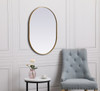 Elegant Decor MR2A2736BRS Metal Frame Oval Mirror 27x36 Inch in Brass