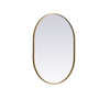 Elegant Decor MR2A2736BRS Metal Frame Oval Mirror 27x36 Inch in Brass