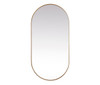 Elegant Decor MR2A3672BRS Metal Frame Oval Mirror 36x72 Inch in Brass