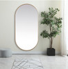 Elegant Decor MR2A3672BRS Metal Frame Oval Mirror 36x72 Inch in Brass