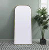 Elegant Decor MR1FL3276BRS Metal Frame Arch Full Length Mirror 32x76 Inch in Brass