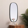 Elegant Decor MR2B2036BLK Metal Frame Oval Mirror 20x36 Inch in Black