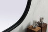 Elegant Decor MR2B2036BLK Metal Frame Oval Mirror 20x36 Inch in Black