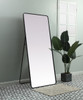 Elegant Decor MR80FL3272BK Soft Corner Metal Rectangle Full Length Mirror 32x72 Inch in Black