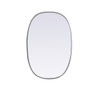 Elegant Decor MR2B2030SIL Metal Frame Oval Mirror 20x30 Inch in Silver