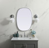 Elegant Decor MR2B2030SIL Metal Frame Oval Mirror 20x30 Inch in Silver
