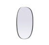 Elegant Decor MR2B2030SIL Metal Frame Oval Mirror 20x30 Inch in Silver