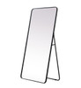 Elegant Decor MR80FL3060BK Soft Corner Metal Rectangle Full Length Mirror 30x60 Inch in Black