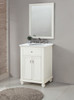 Elegant Kitchen and Bath VF12324AW-VW 24 inch Single Bathroom vanity in Antique White with ivory white engineered marble