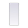 Elegant Decor MR803272S Soft Corner Metal Rectangle Mirror 32x72 Inch in Silver