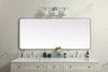 Elegant Decor MR803272S Soft Corner Metal Rectangle Mirror 32x72 Inch in Silver