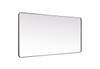 Elegant Decor MR803272S Soft Corner Metal Rectangle Mirror 32x72 Inch in Silver